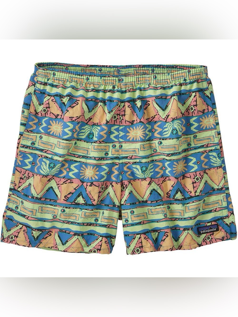 Patagonia Baggies Mens Medium 5 Inch High Hopes Geo Salamander Green Shorts